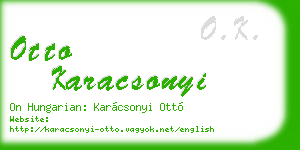otto karacsonyi business card