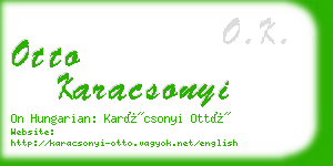 otto karacsonyi business card